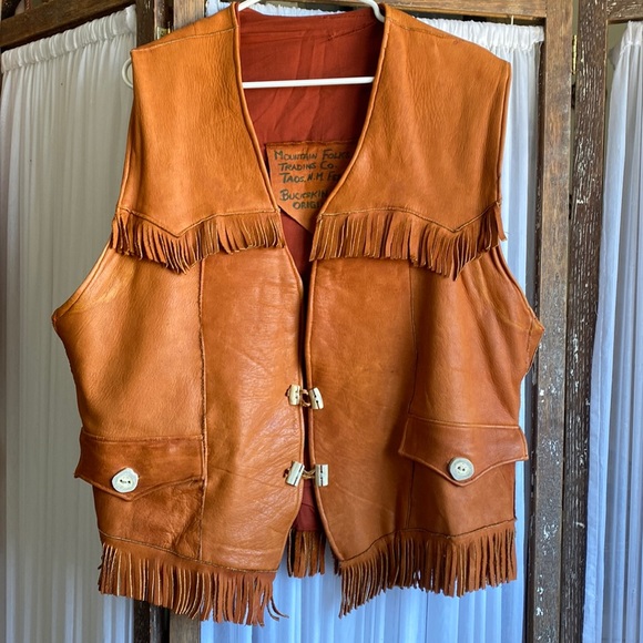 Mountain Folks Trading Co. Other - Vintage hand-made leather fringe vest